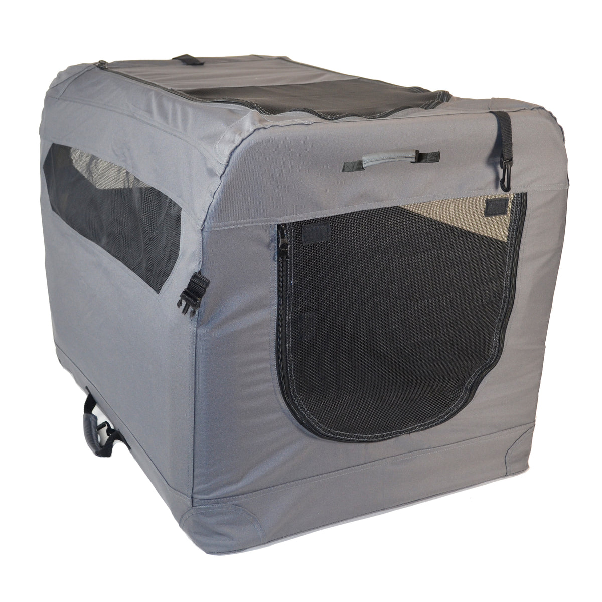 Illustration of Portable Dog Crate With Soft Sides And Easy Assembly
